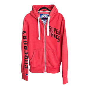 Superdry Red Zip-Up Hoodie with Black Logo